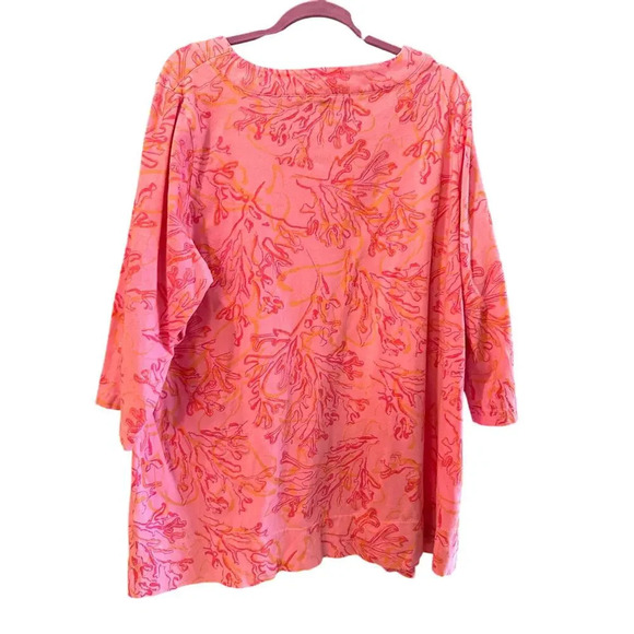 Fresh Produce Coral Print Beach coverup Tunic Top Size One Size - Picture 4 of 4